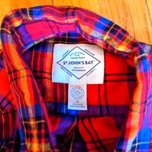Plaid Flannel Button-down Blue/Red